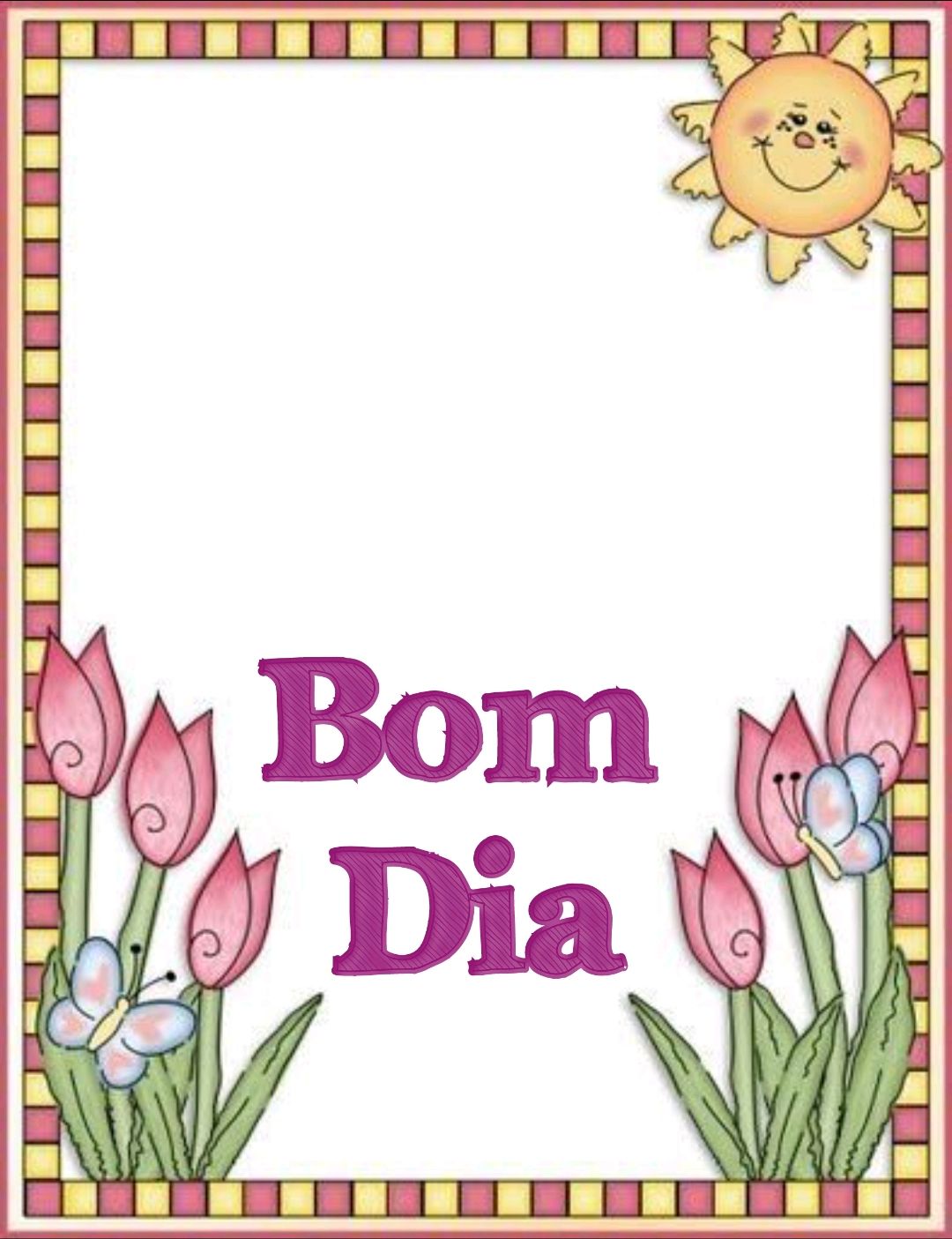 Bom dia com flores e sol de desenho