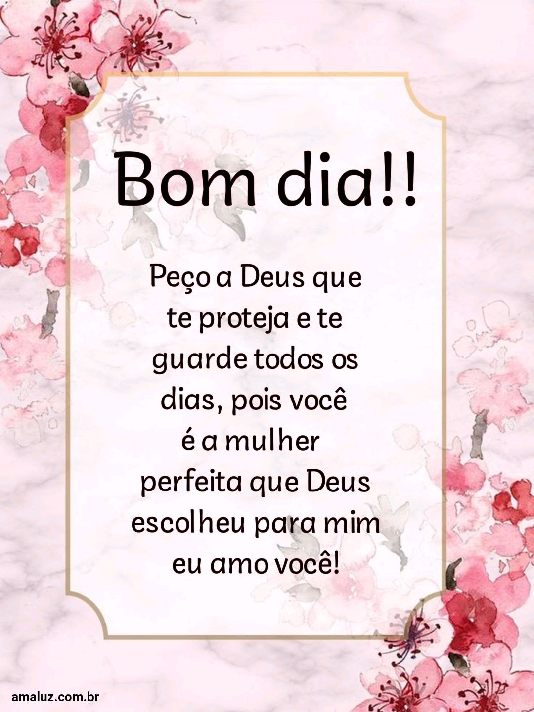 Bom dia peço a Deus que te proteja