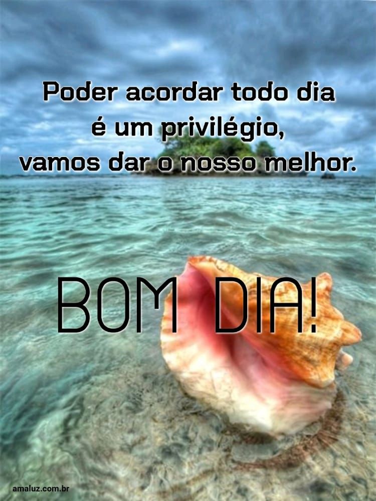 Bom dia, poder acordar todo dia é um privilégio.