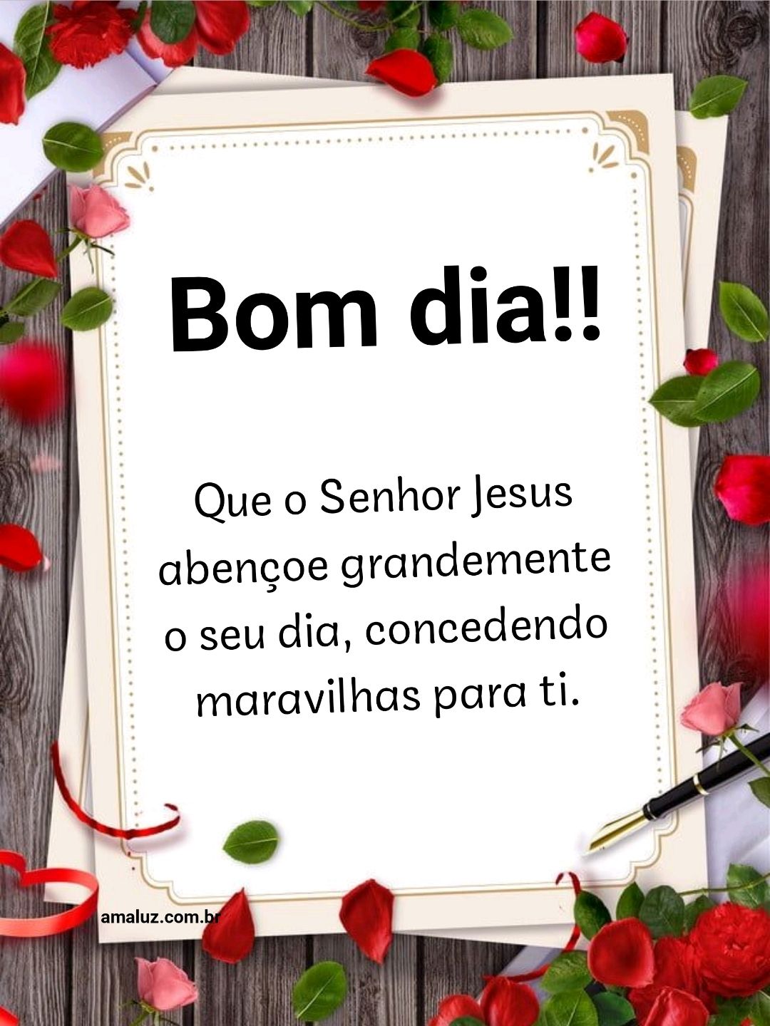 Bom dia que o Senhor Jesus abençoe grandemente o seu dia