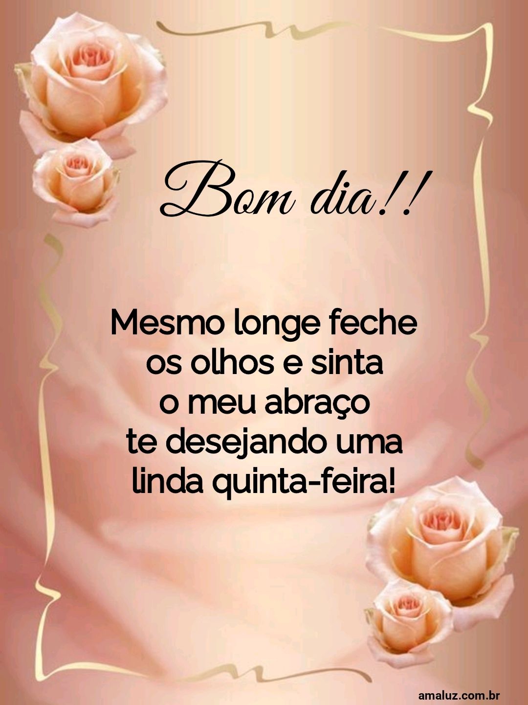 Bom dia receba o meu abraço.