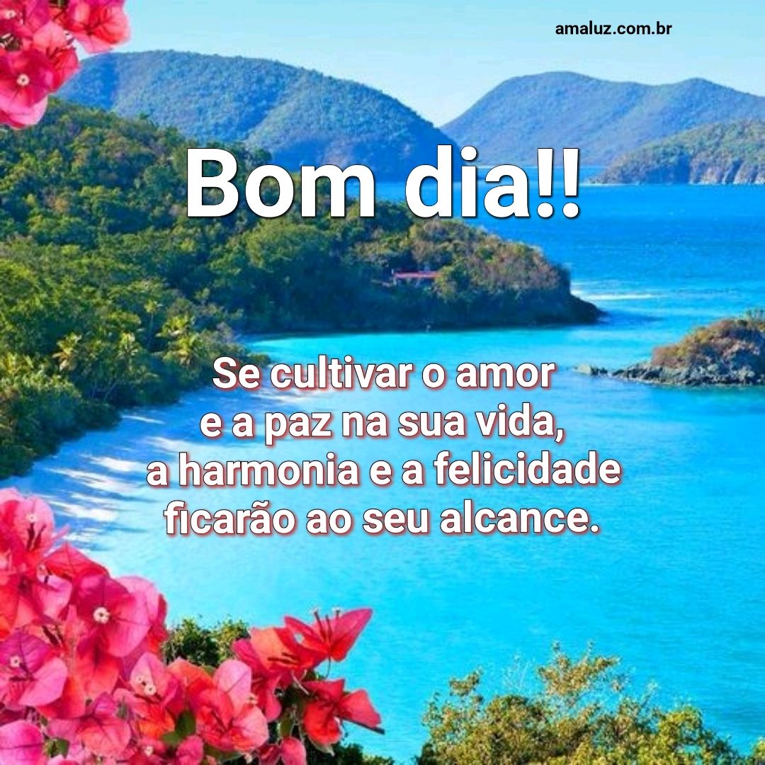 Bom dia, cultivar o amor.