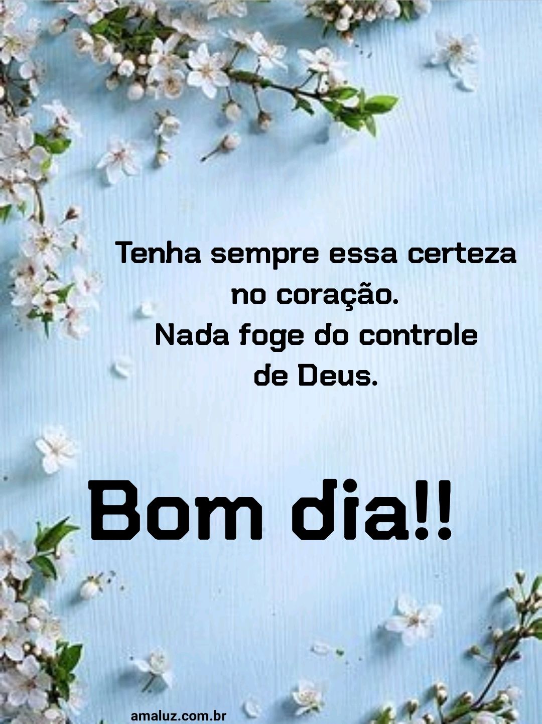 Bom dia nada foge do controle de Deus