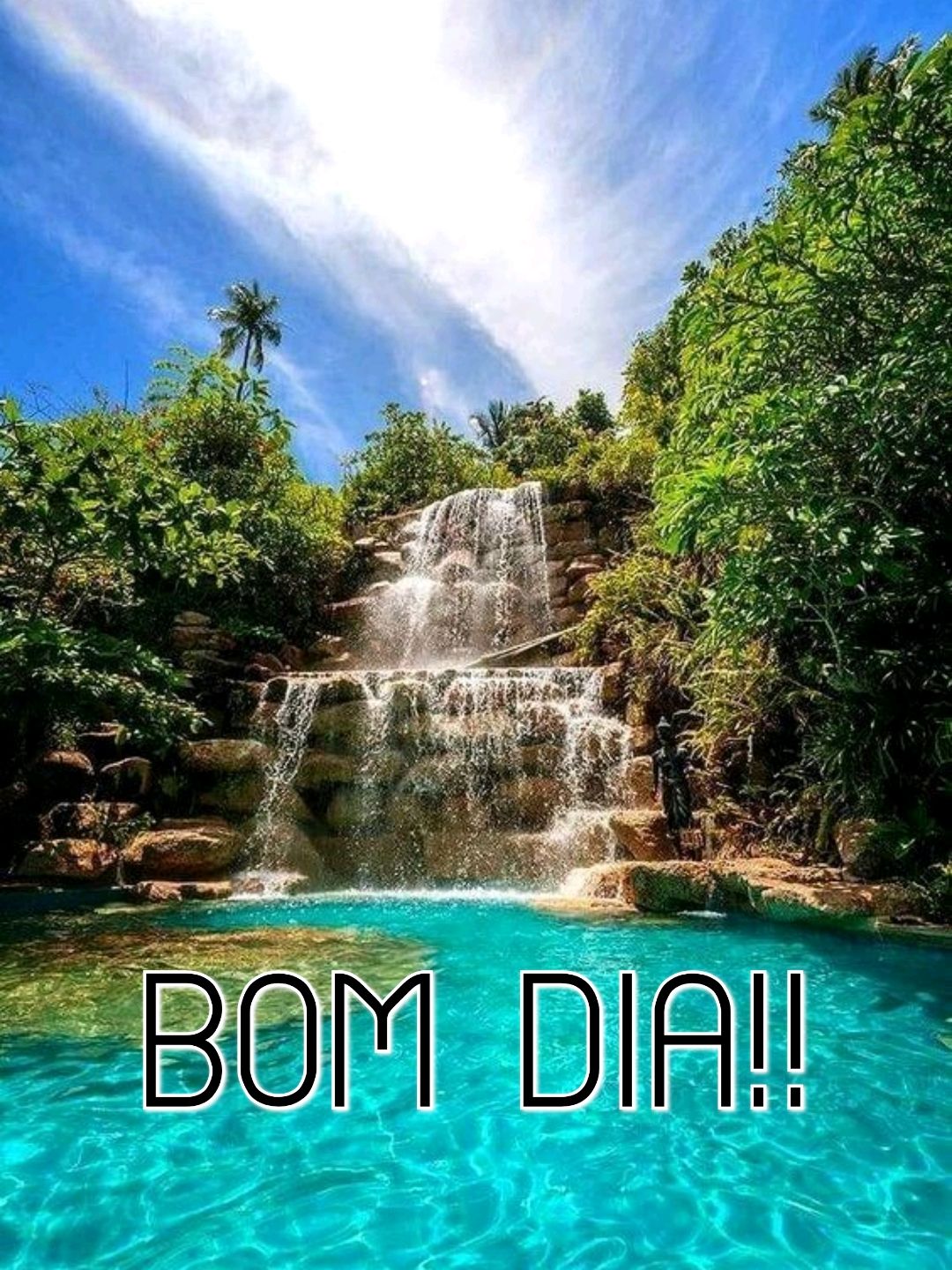 Cachoeira para você criar sua imagem de bom dia