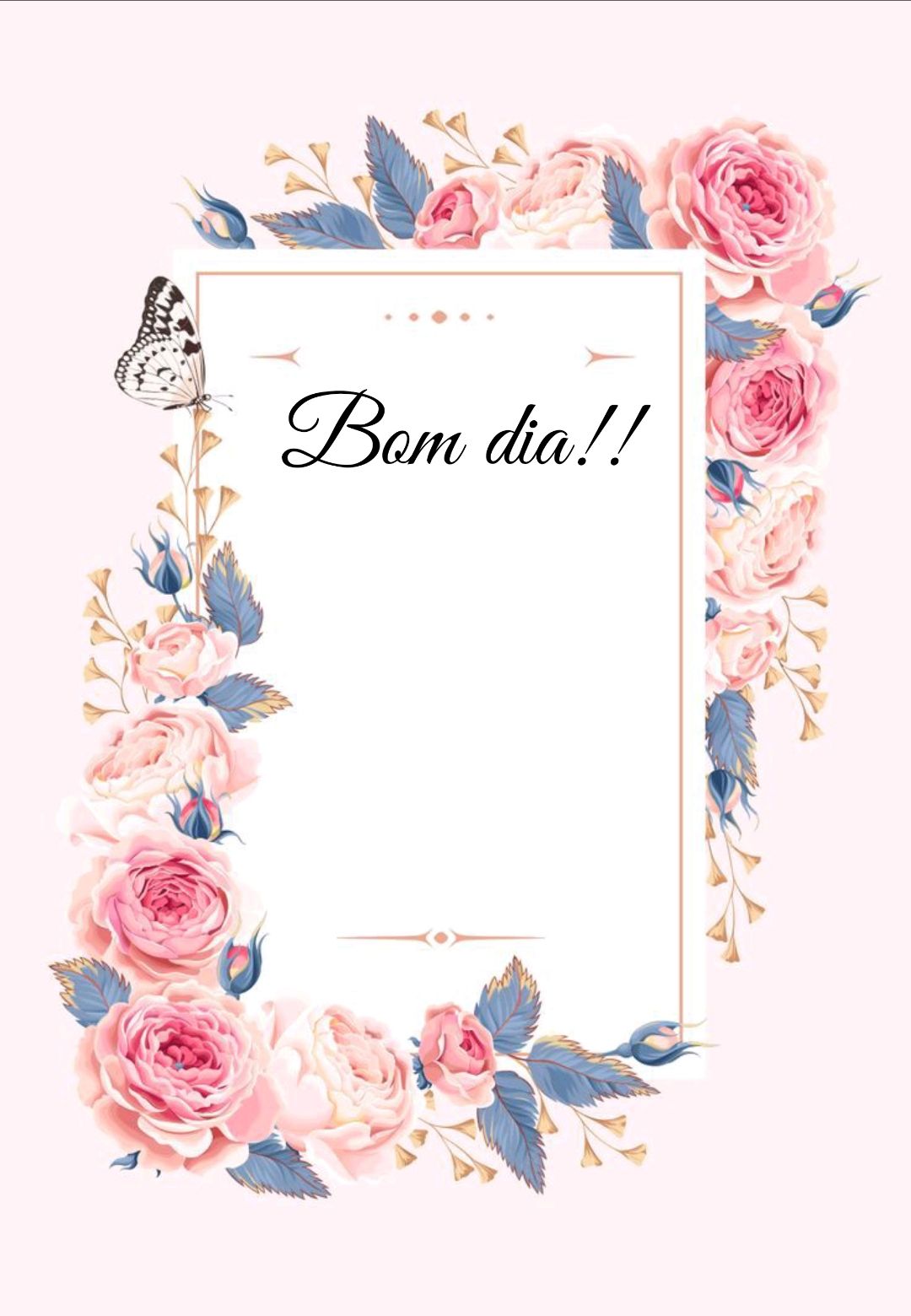 Molduras floridas para desejar bom dia
