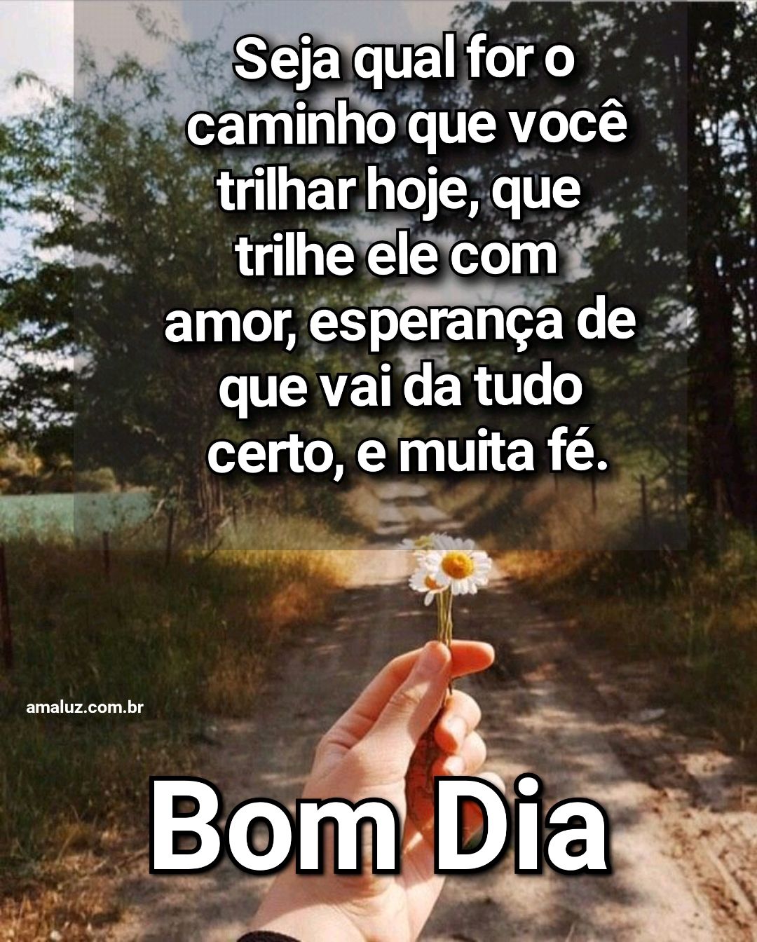 Trilhe seu caminho com amor e fé bom dia