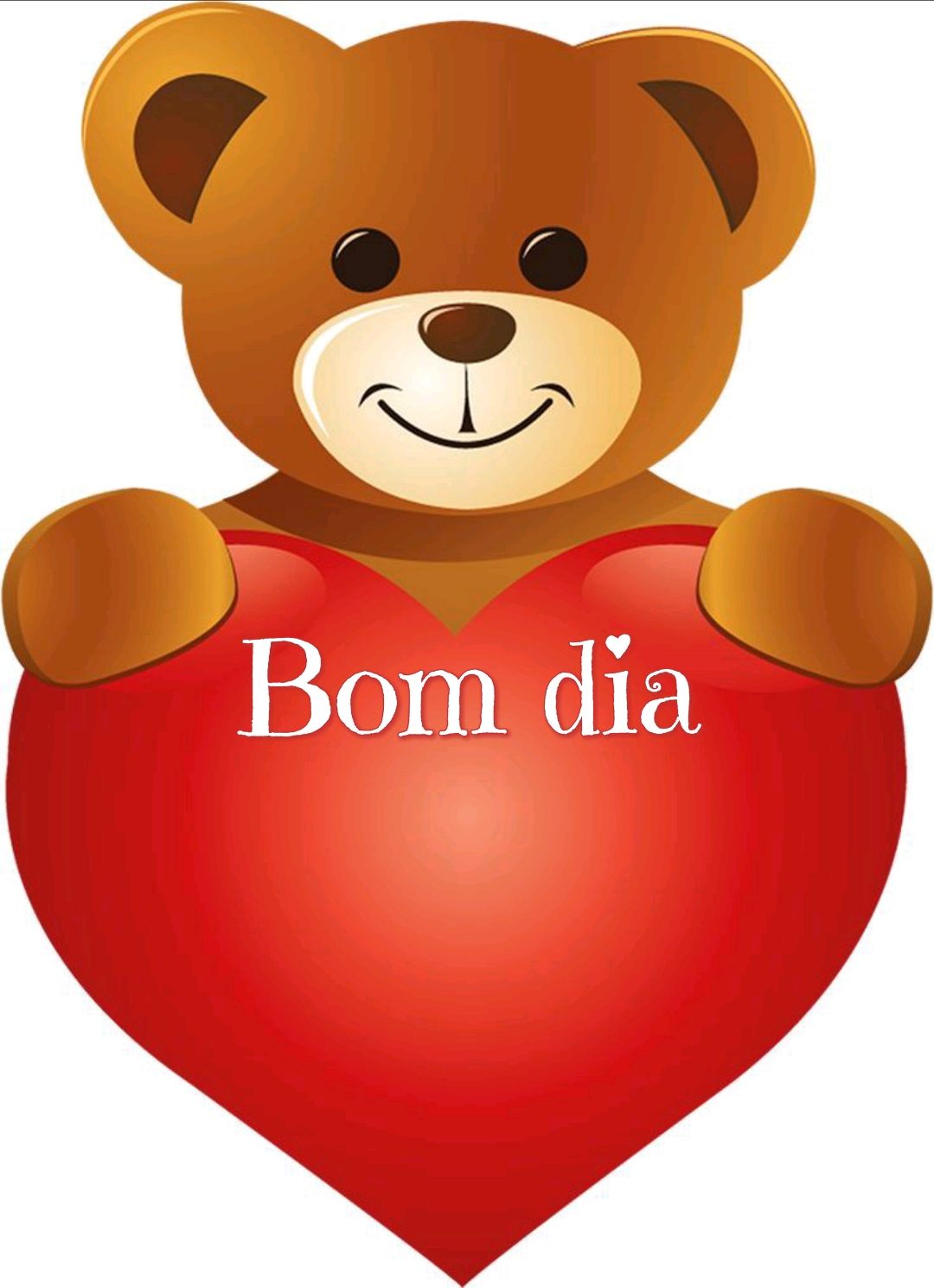 Ursinho com coração para bom dia