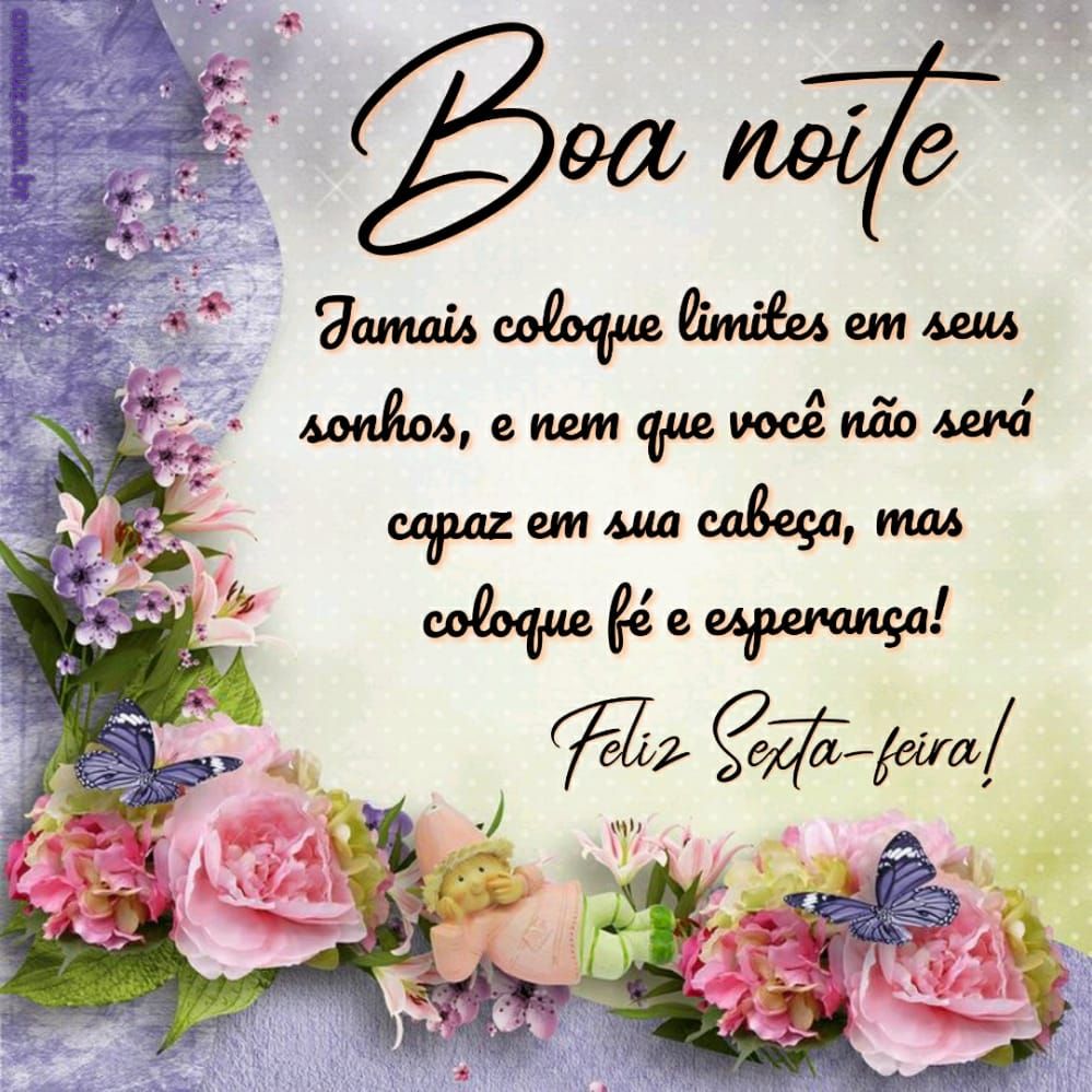 boa noite coloque fé e esperança feliz sexta feira