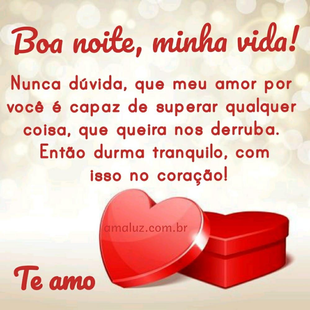 boa noite minha vida nunca duvide do meu amor