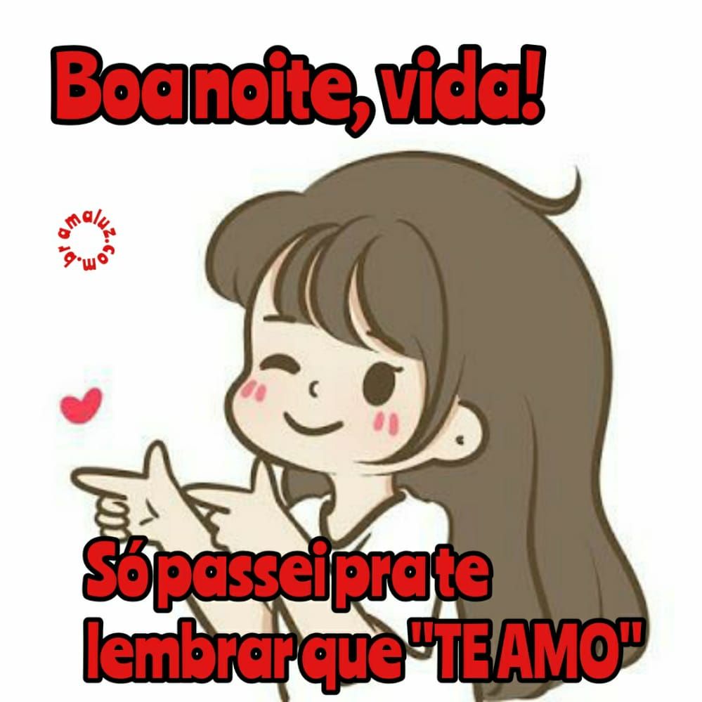 boa noite vida só quero te lembar que te amo