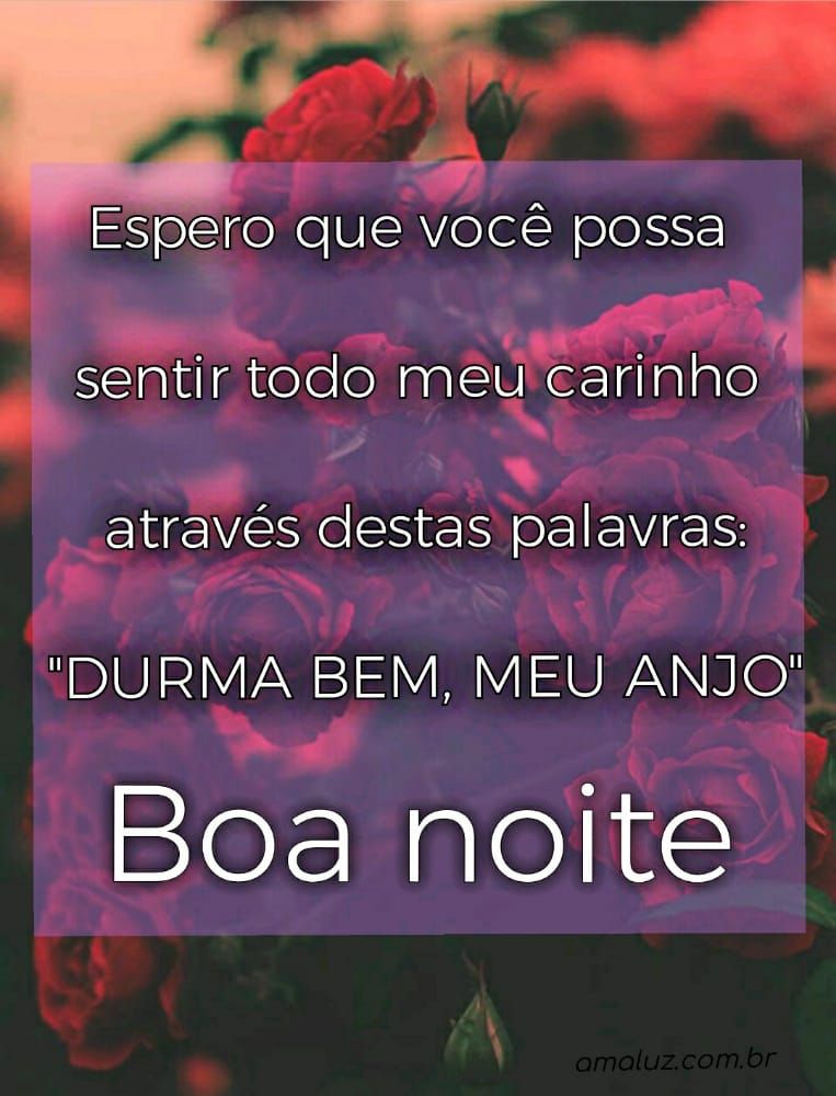 espero que você possa sentir todo meu carinho boa noite