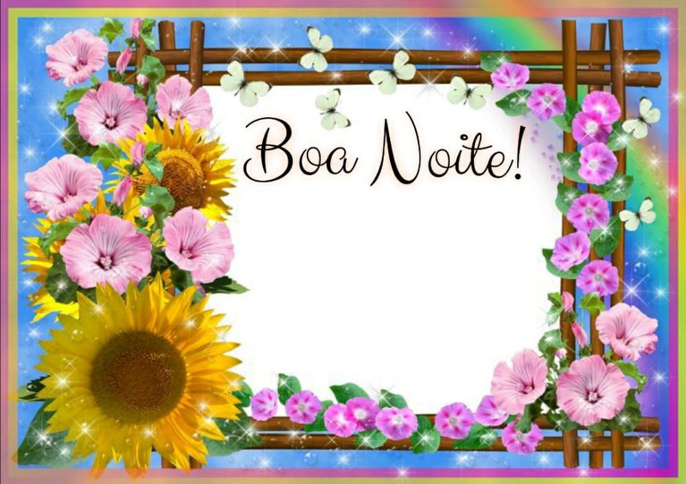 foto linda com flores e um boa noite