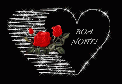 gifs com coração brilhante e boa noite
