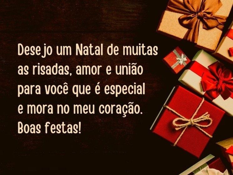 desejo um Natal de muitas as risadas