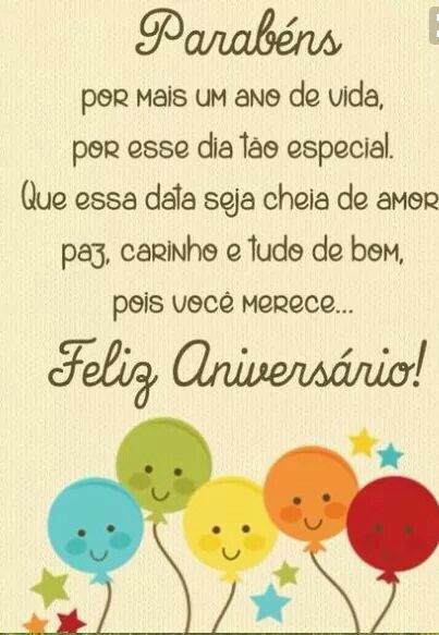 parabéns por mais um ano de vida feliz aniversario