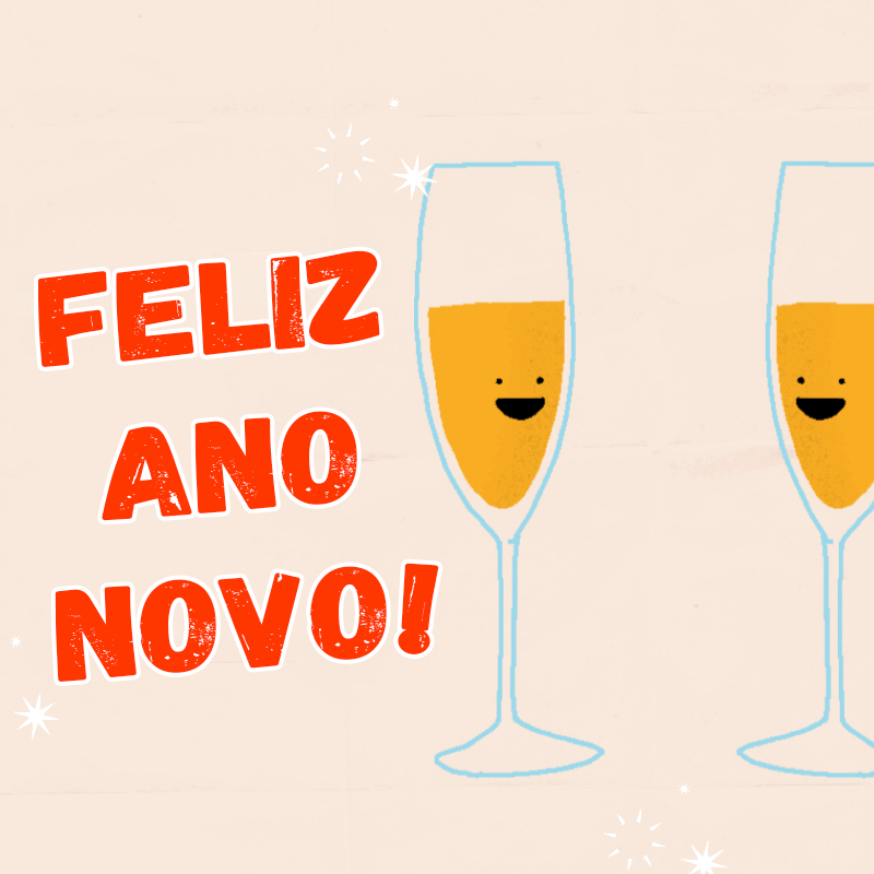 taças se brindando e um feliz ano novo