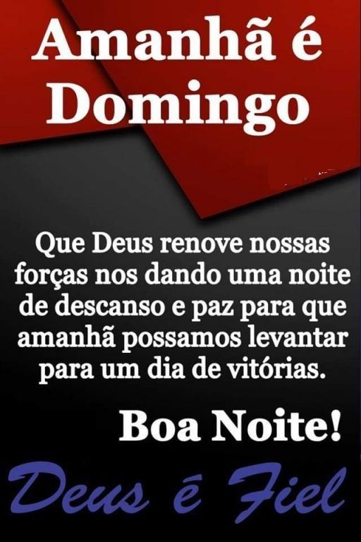 amanhã é domingo boa noite bom descanso