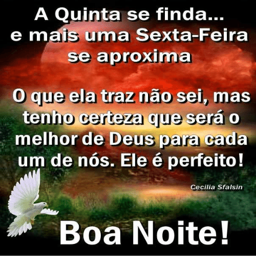 boa noite quinta feira se findando