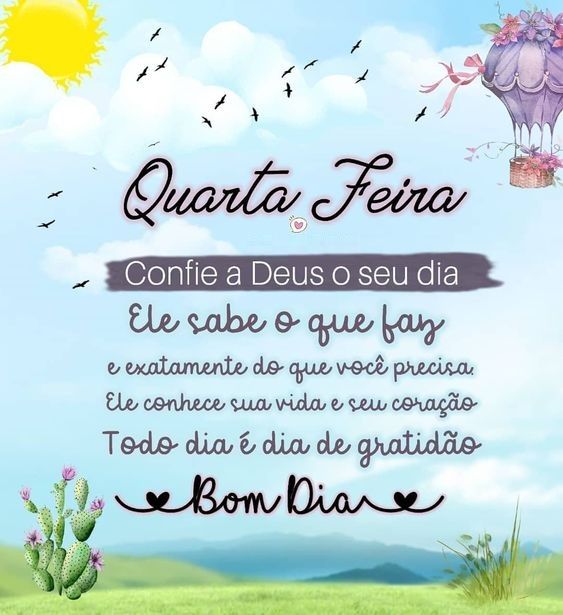 confia a Deus o seu dia bom dia quarta feira
