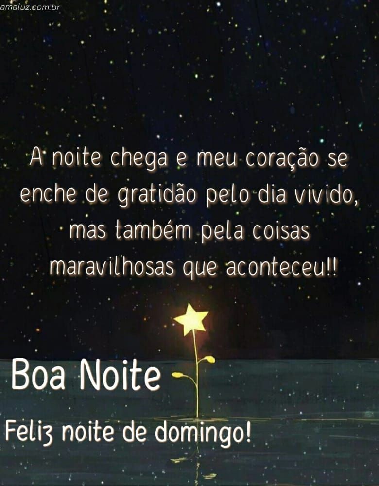 coração com gratidão boa noite feliz de domingo
