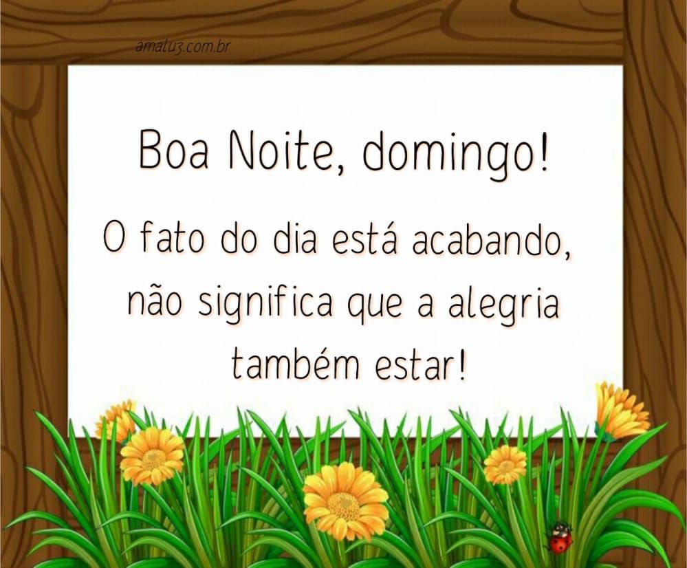 o dia acaba mais alegria não boa noite domingo