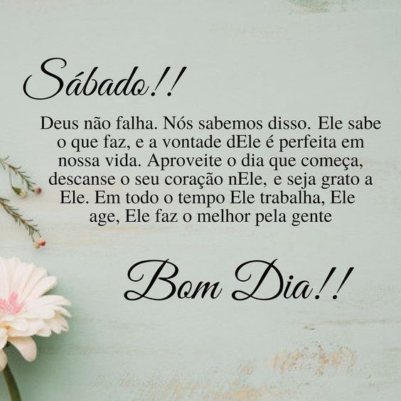 sábado bom dia com Deus