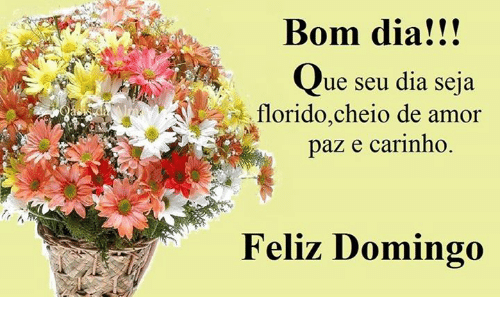 Feliz domingo de paz, amor e carinho