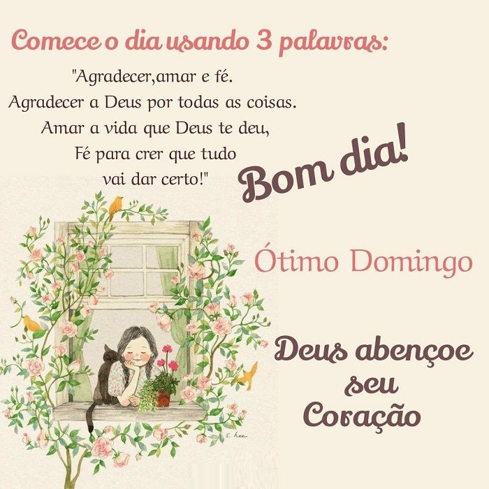 Ótimo domingo, Deus abençoe seu coração
