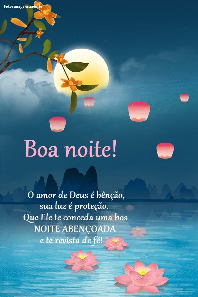 boa noite com o amor de Deus luz e proteção