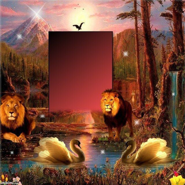 moldura com paisagens