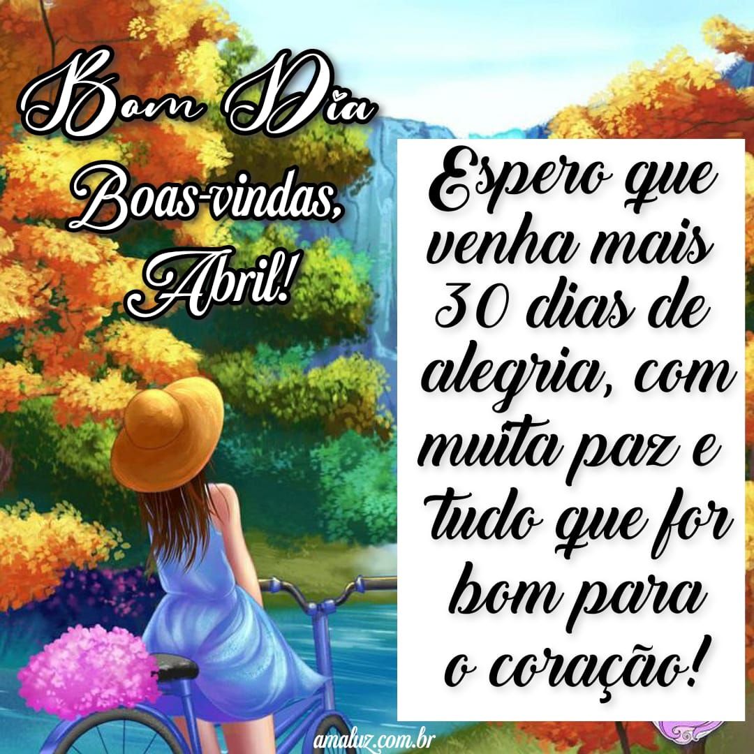 Bom dia boas vindas abril, frases