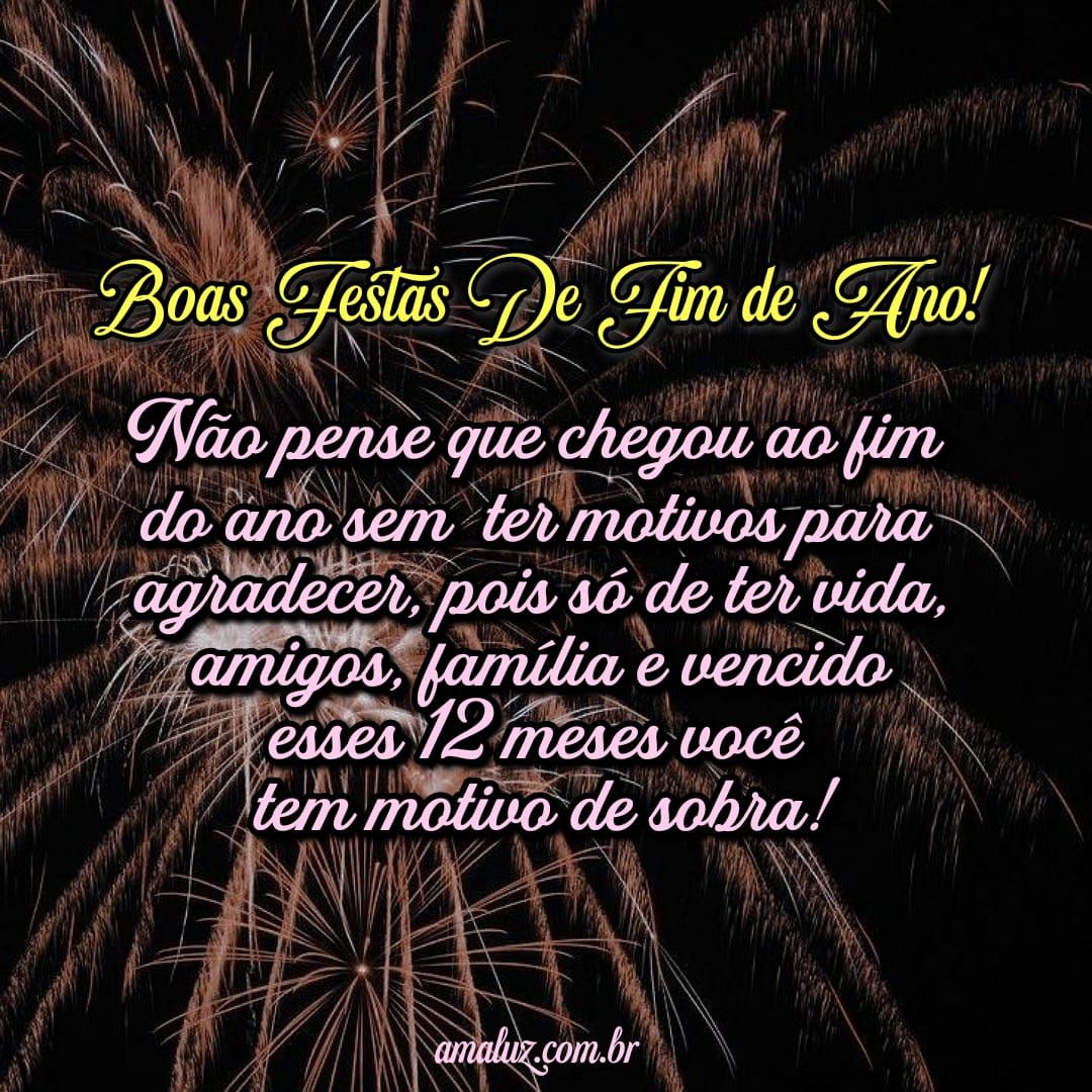 Sempre tem motivos para agradecer boas festas de fim de ano