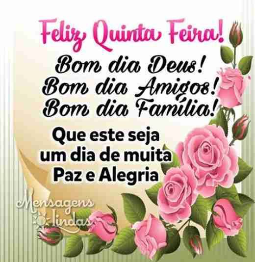 Feliz quinta feira especial e muito carinhosa