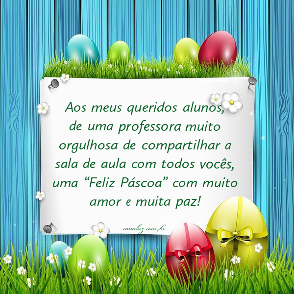 Feliz páscoa para alunos
