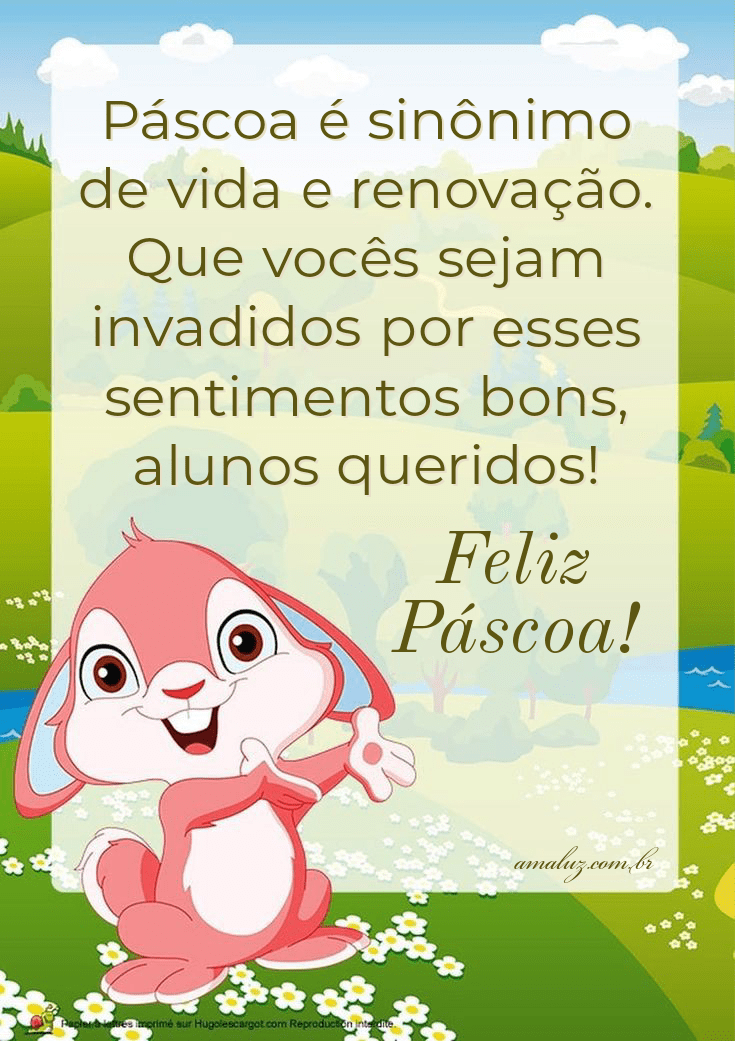 Feliz páscoa para queridos alunos