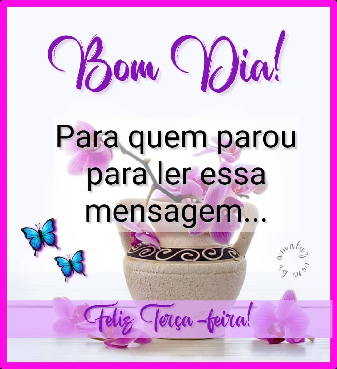 Bom dia e uma ótima e abençoada terça feira alegre