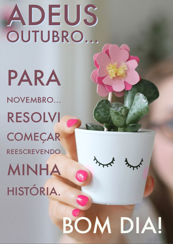 Adeus outubro seja bem vindo novembro