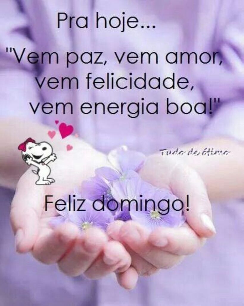 Domingo que venha coisas boas