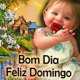 Bom dia e feliz domingo com sorriso de uma criança