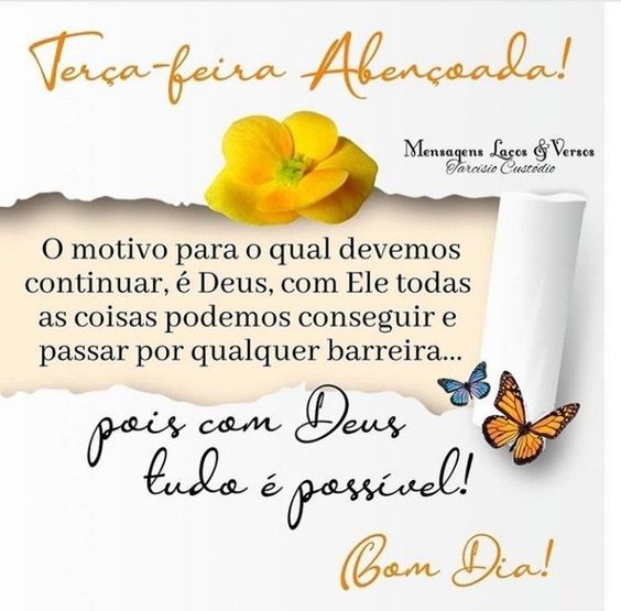 Terça-feira abençoada com Deus
