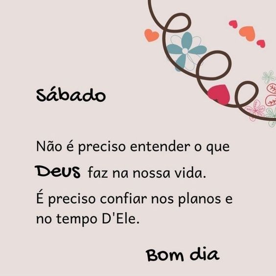 Sábado Deus na nossa vida