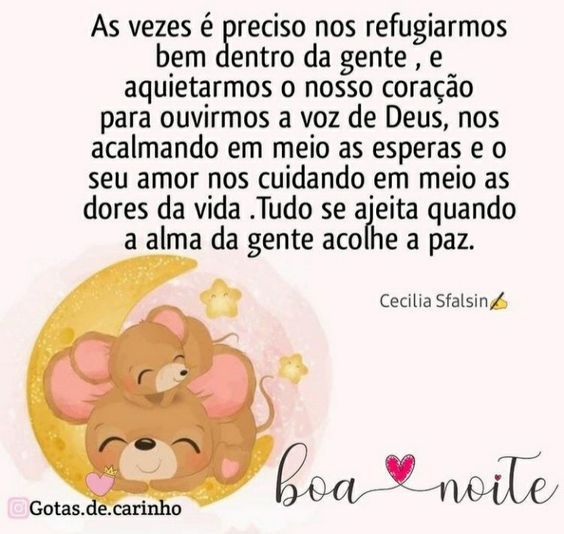 Boa noite acolhe a paz