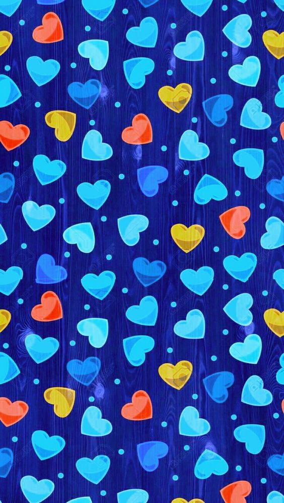 Papel de parede azul com coração