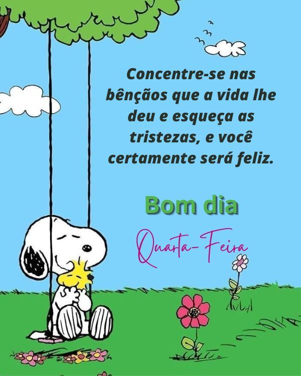 Frases de bom dia quarta-feira, snoopy
