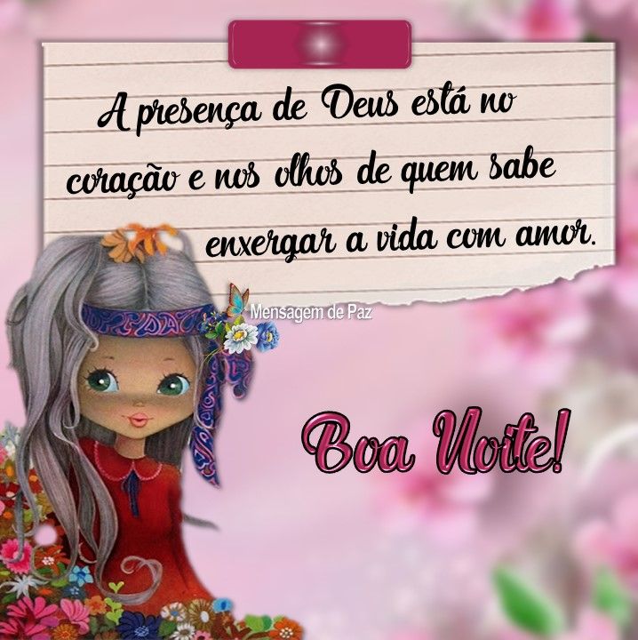 Boa noite abençoada com Deus no coração