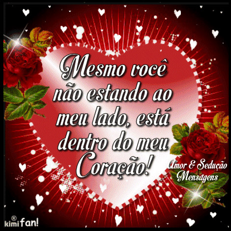 Você esta dentro do meu coração, imagem romântica de boa noite!