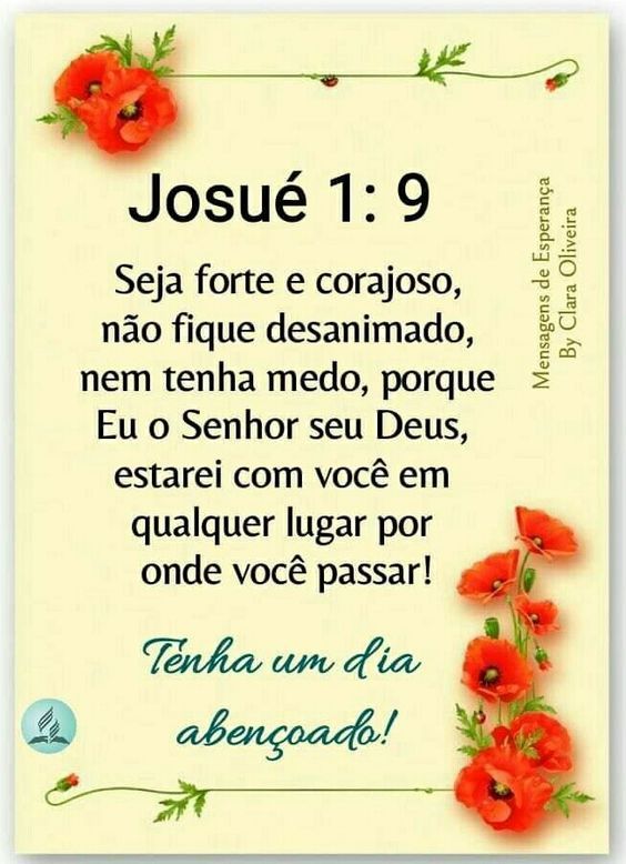 Josué 1:9 Tenha um dia abençoado